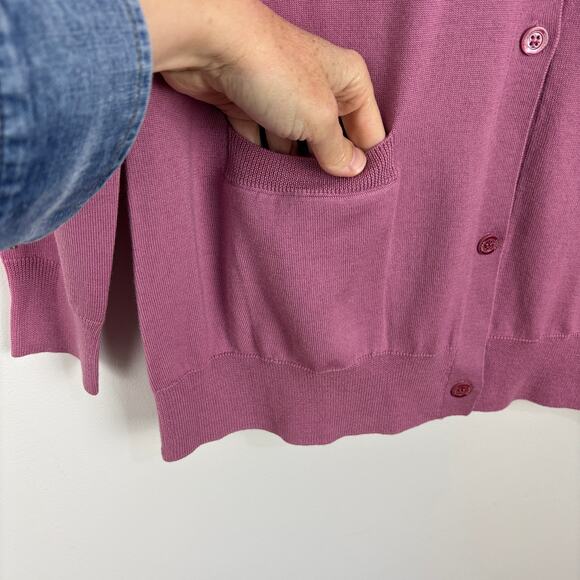 ASPESI Pink V-Neck Wool Cardigan Sweater NEW pockets - Picture 7 of 12